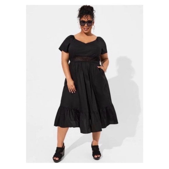 TORRID Black Cut Out Midi Dress - Picture 2 of 10